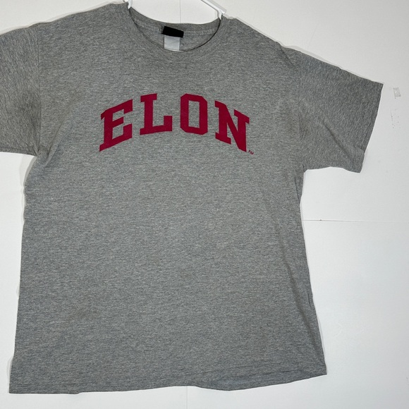 Vintage Elon University Phoenix T-Shirt Elon College Gray Large Distressed 1990s - Picture 3 of 13